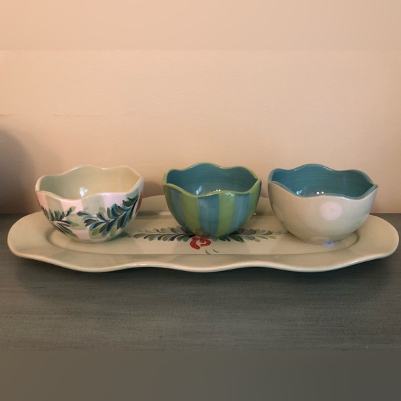 Southern Living At Home Kitchen Gail Pittman Slah Set Of 3 Dip Bowls Plus Platter Poshmark